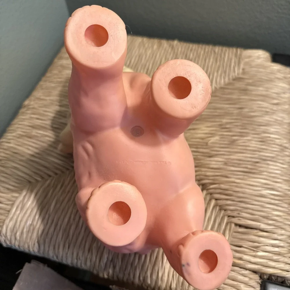 Pink Elephant Squeak Toy Vintage 1960s Circus Collectible The Sun Rubber Co
